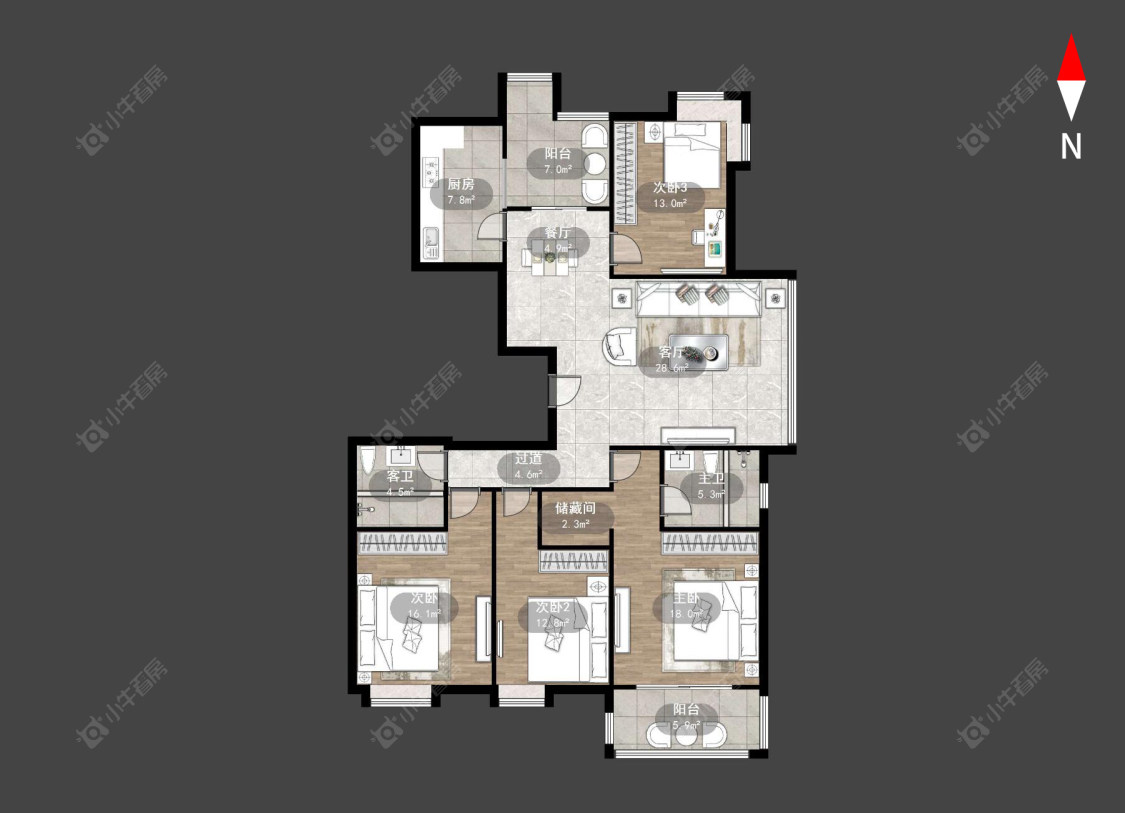 常州九洲新世界花苑在售二手房源户型图_小牛看房