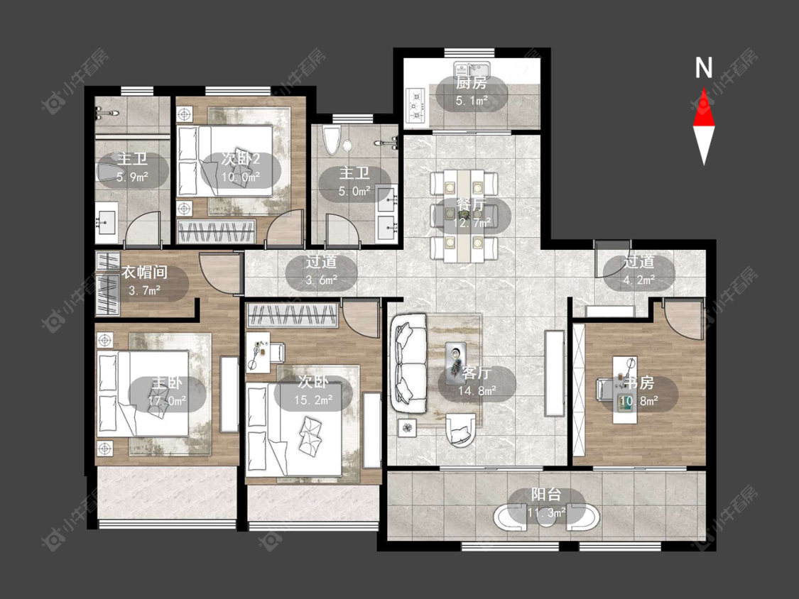 常州万科弘阳君望甲第在售二手房源户型图_小牛看房