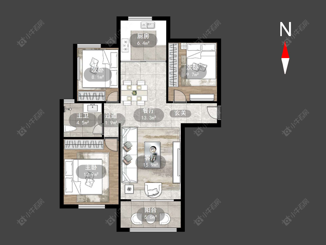华润国际三期房源户型图 常州华润国际三期在售二手房源户型图_小牛看房