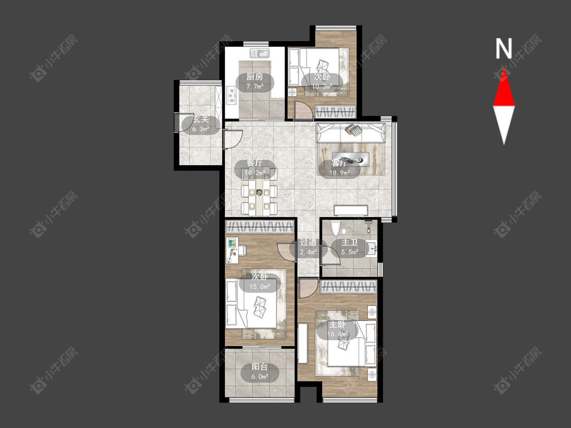 常州喜盈门花苑在售二手房源户型图_小牛看房
