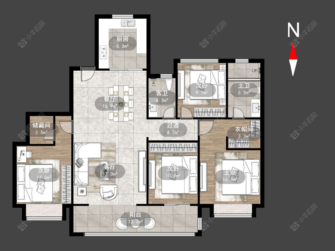 常州中海铂悦公馆在售二手房源户型图_小牛看房