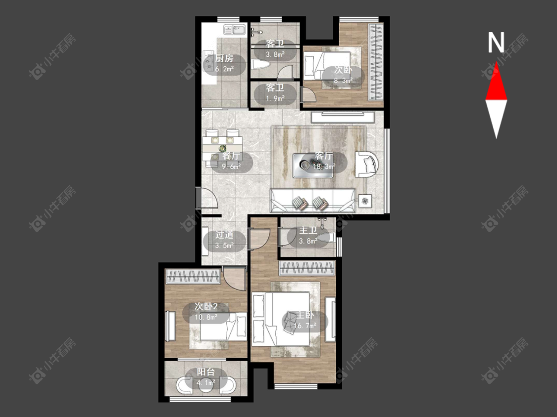 常州清水湾花园一期在售二手房源户型图_小牛看房