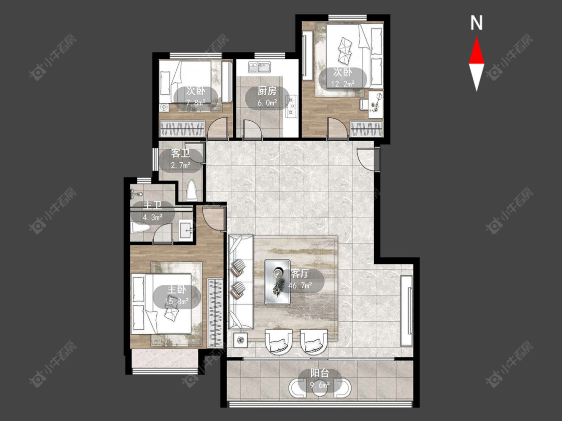 常州保利金紫花园在售二手房源户型图_小牛看房