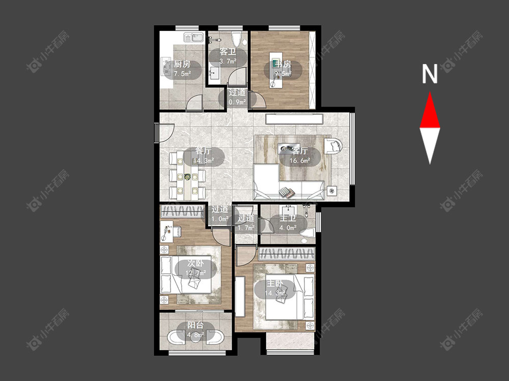 常州塔下新苑在售二手房源户型图_小牛看房
