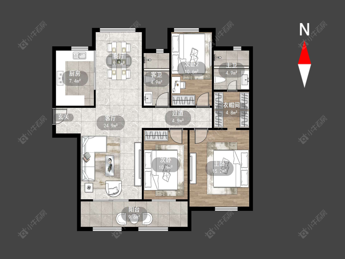 常州新城御景湾在售二手房源户型图_小牛看房