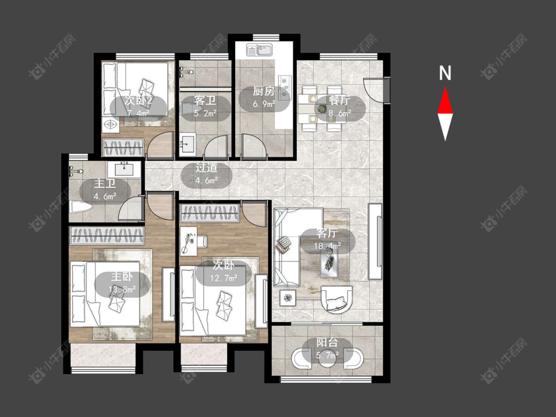 白马公馆房源户型图 常州白马公馆在售二手房源户型图_小牛看房