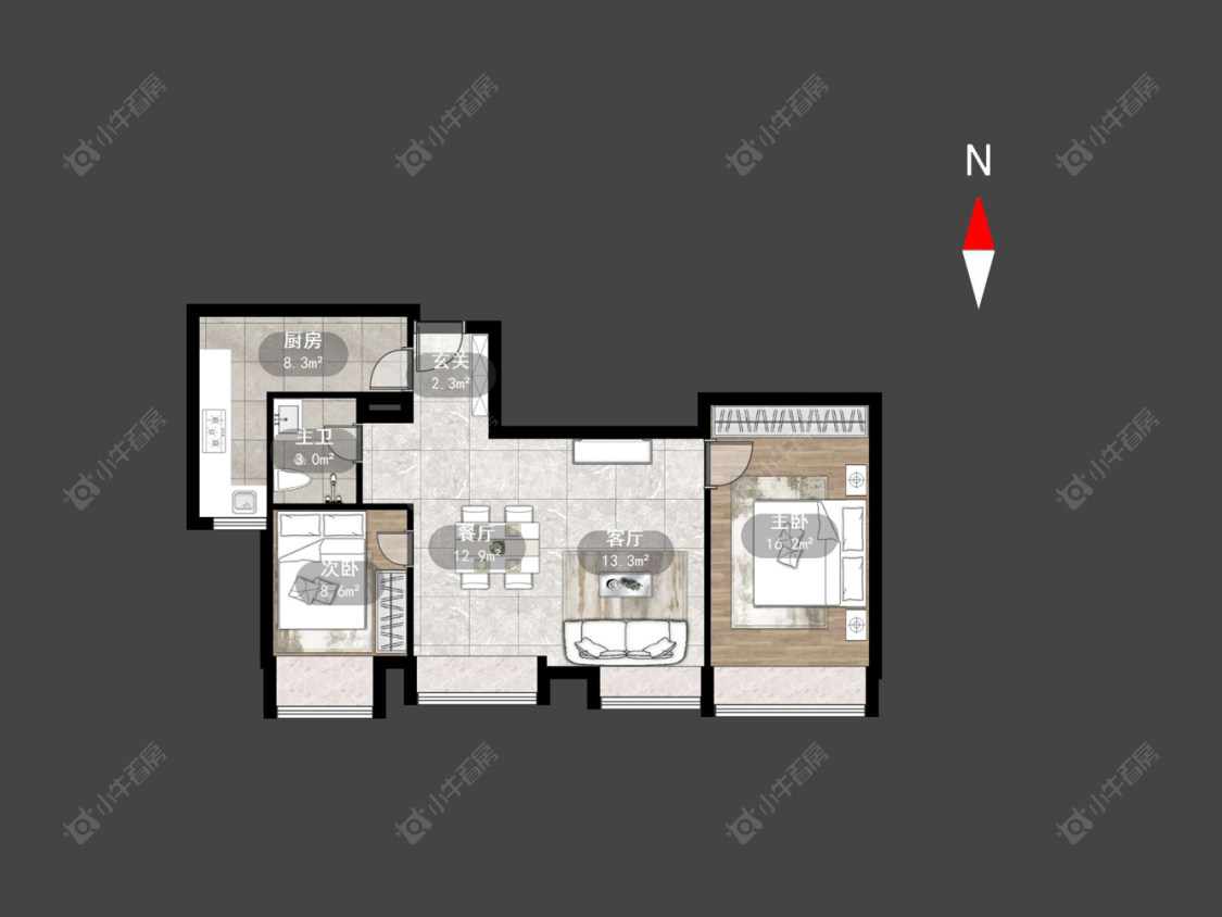 常州世茂香槟湖二期在售二手房源户型图_小牛看房
