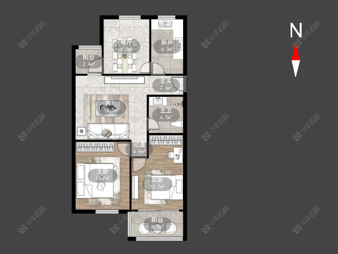 常州工人新村北在售二手房源户型图_小牛看房