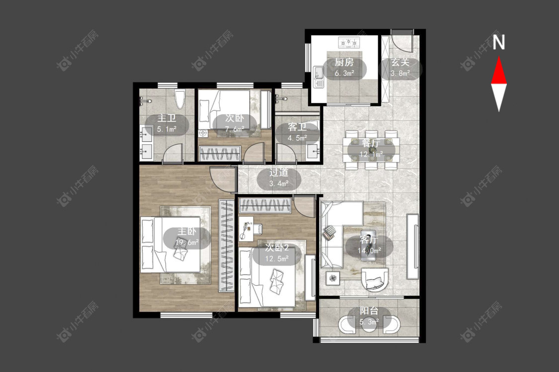 香聚雅苑东区房源户型图 常州香聚雅苑东区在售二手房源户型图_小牛看房