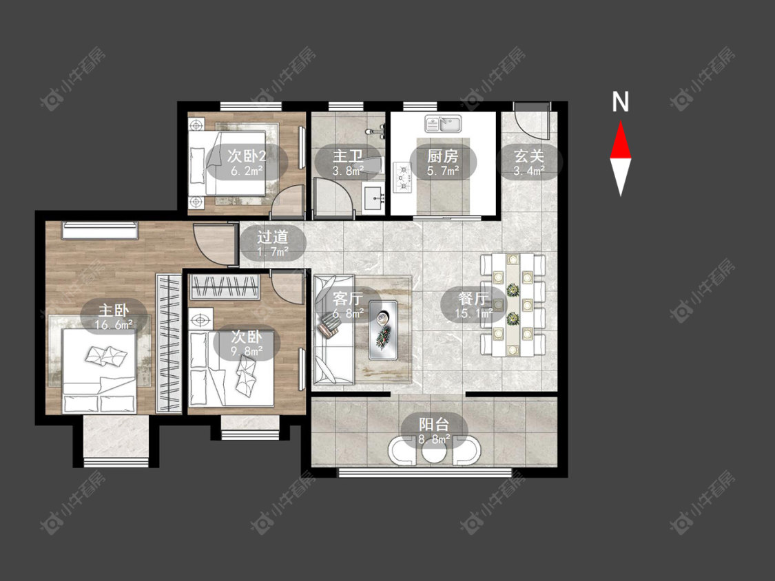 常州荷樾府在售二手房源户型图_小牛看房