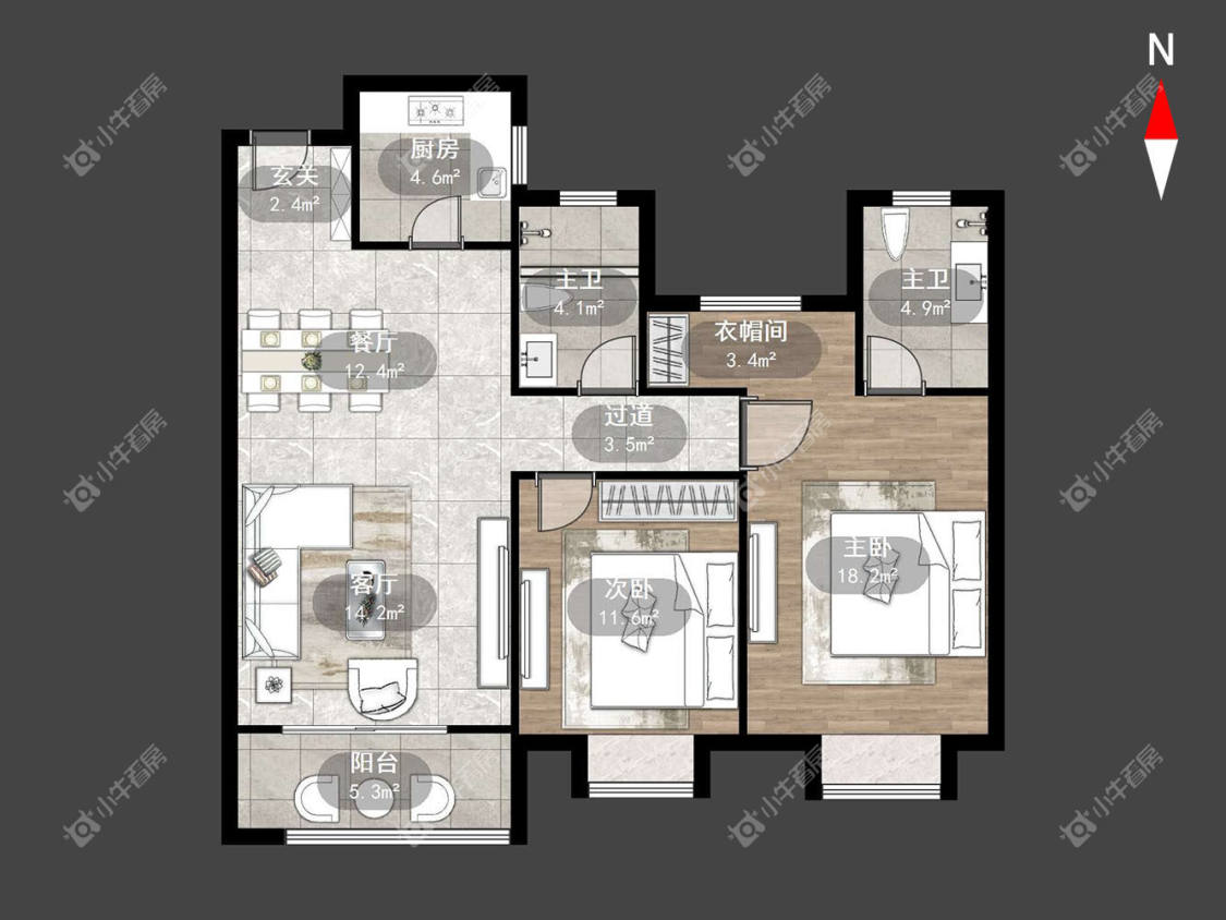 常州龙名仕豪庭3室2厅2卫出租房源图片