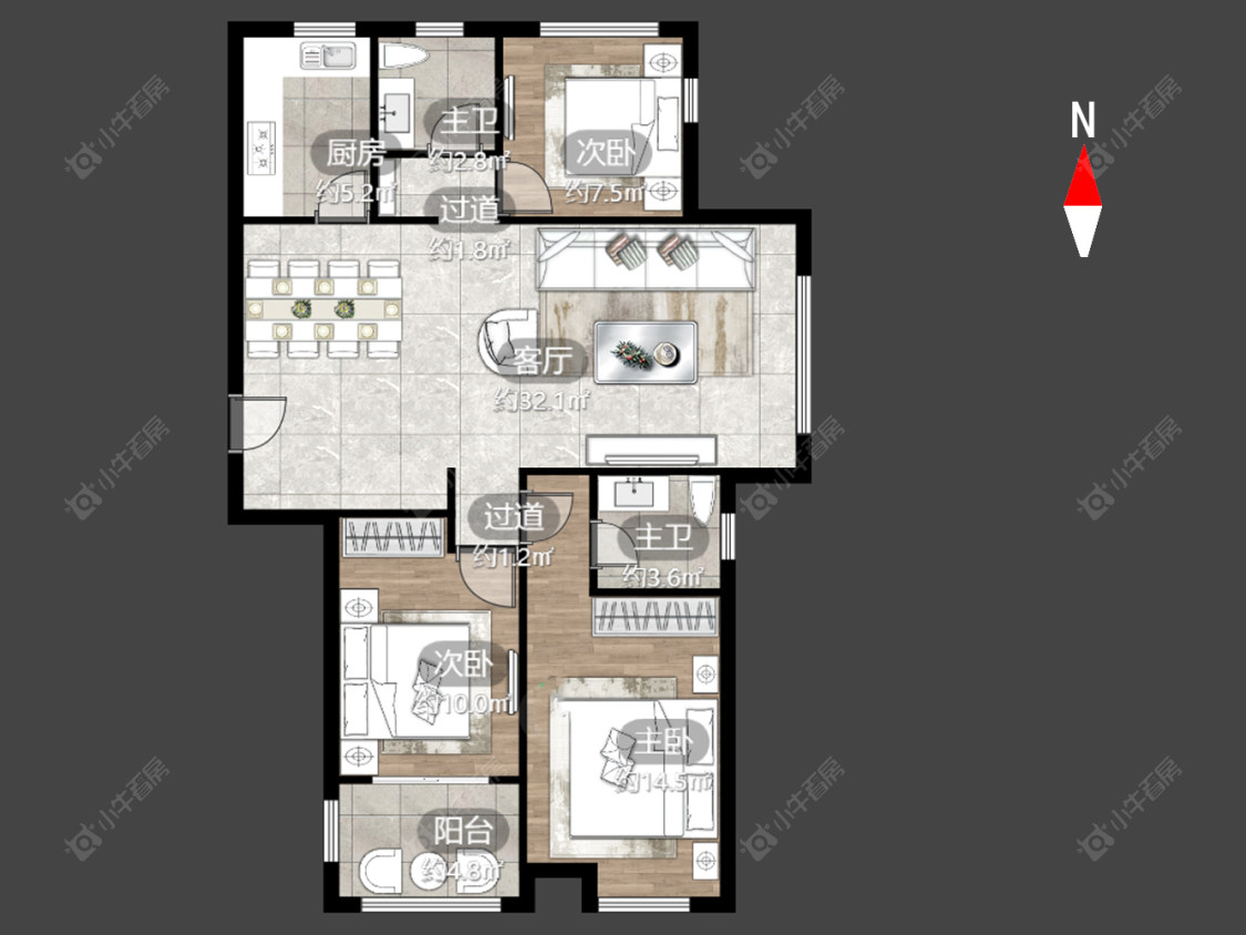 常州中吴雅苑在售二手房源户型图_小牛看房