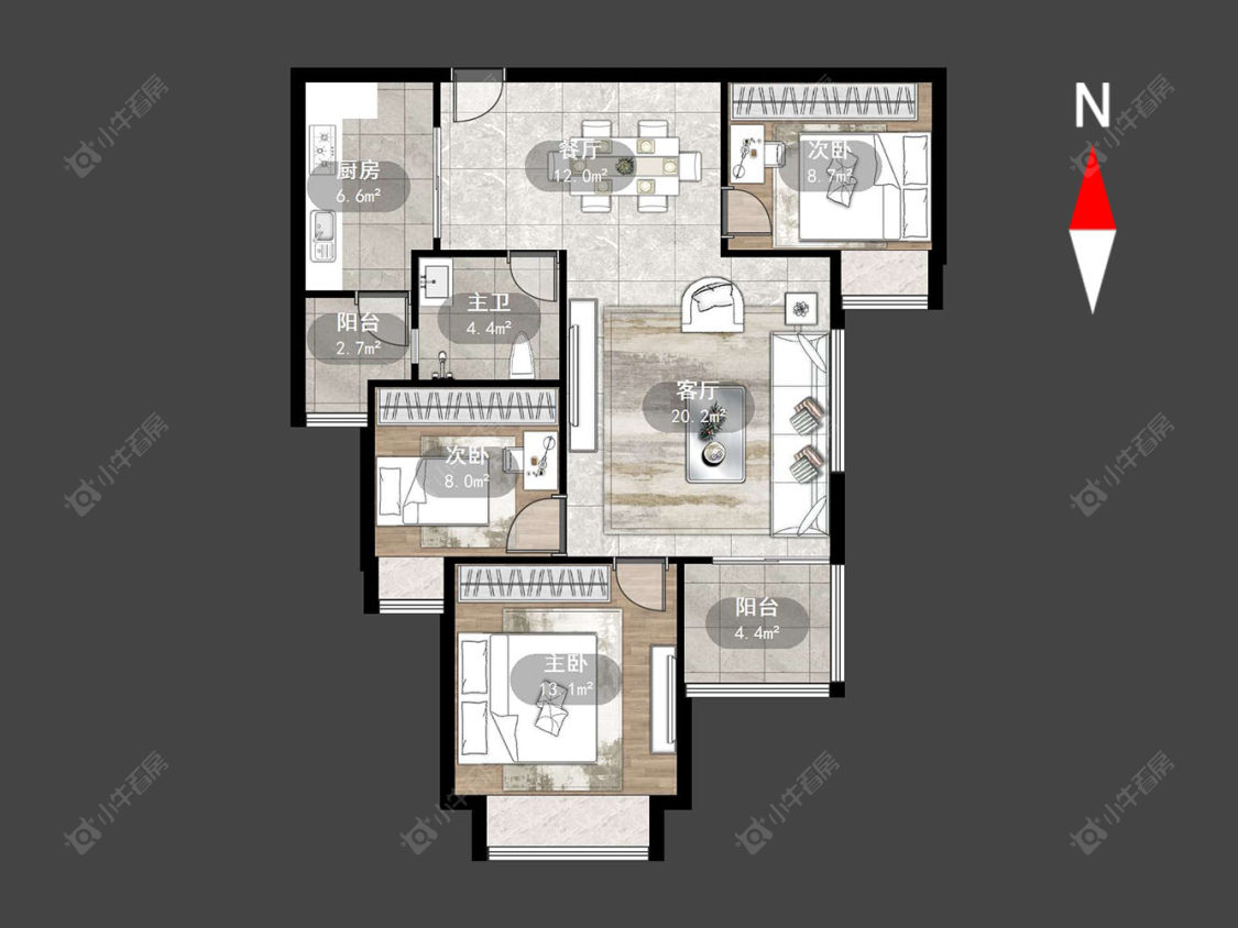 常州恒大翡翠华庭在售二手房源户型图_小牛看房