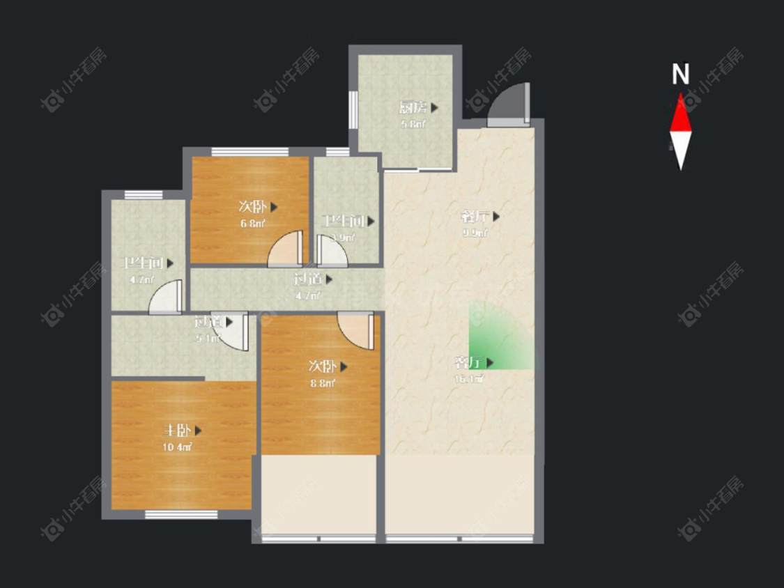 泰和之春房源户型图 常州泰和之春在售二手房源户型图_小牛看房