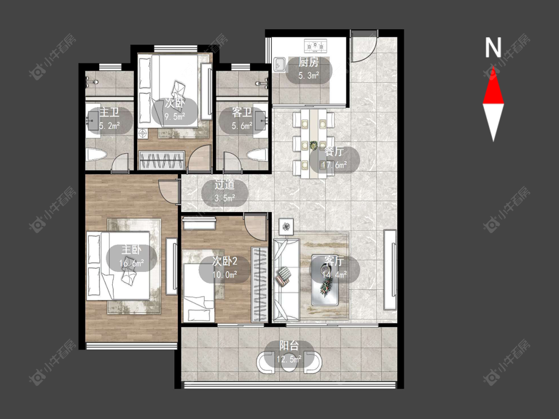 常州保利天汇在售二手房源户型图_小牛看房