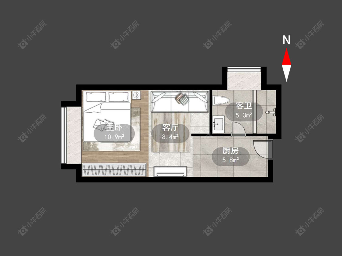 常州新城国际公寓在售二手房源户型图_小牛看房