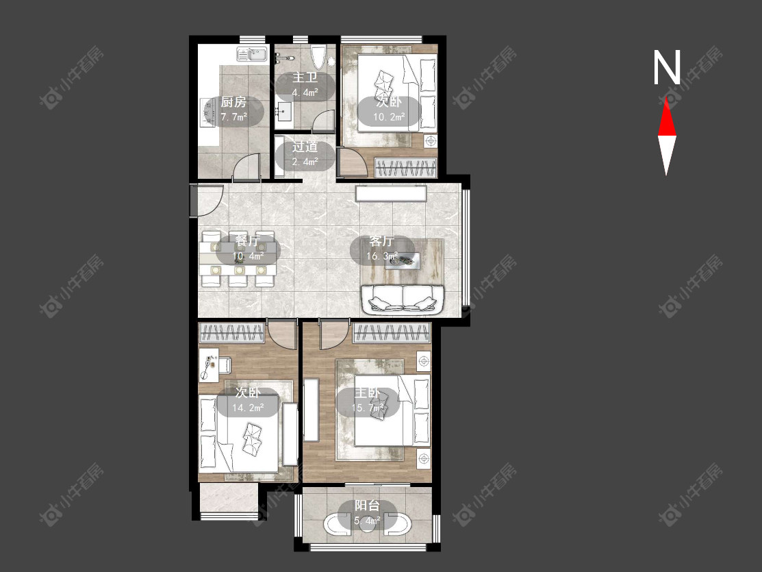 常州府河名居在售二手房源户型图_小牛看房