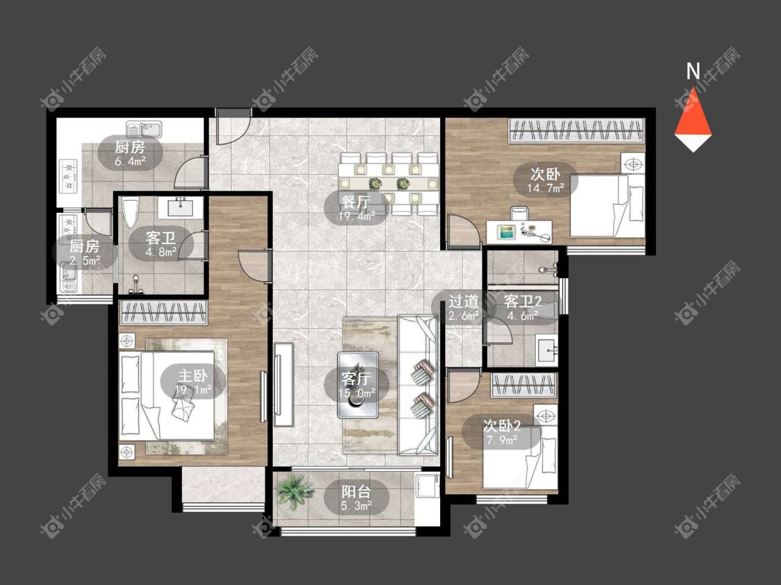 常州星河国际五区在租房源室内图_小牛看房