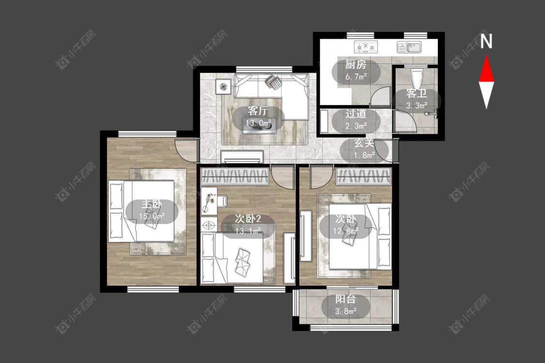 常州北建新村在售二手房源户型图_小牛看房