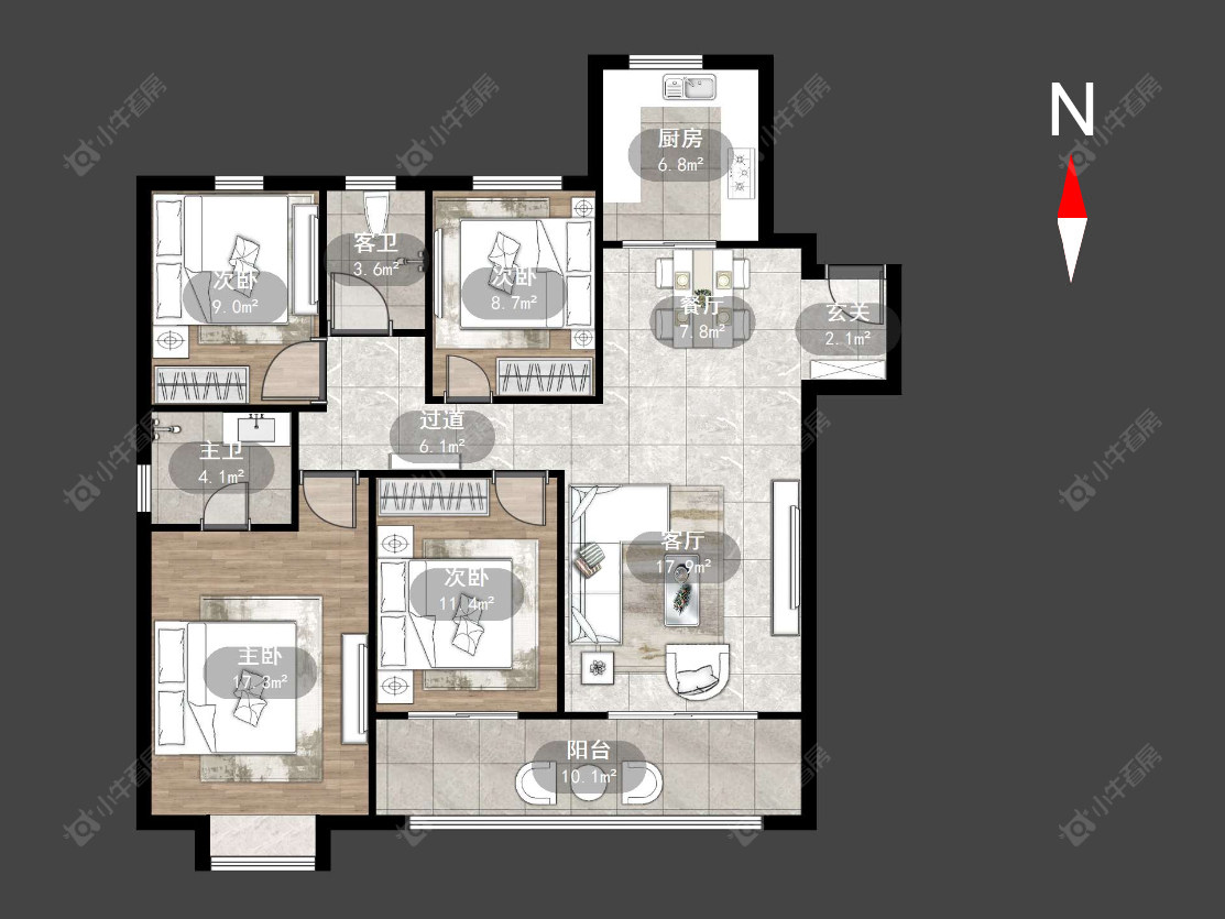 常州华润国际六期在售二手房源户型图_小牛看房