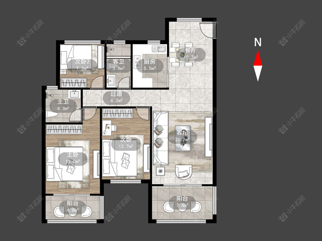 常州银河湾第一城二期在售二手房源户型图_小牛看房