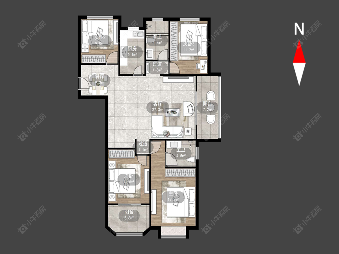 常州大名城西区在售二手房源户型图_小牛看房
