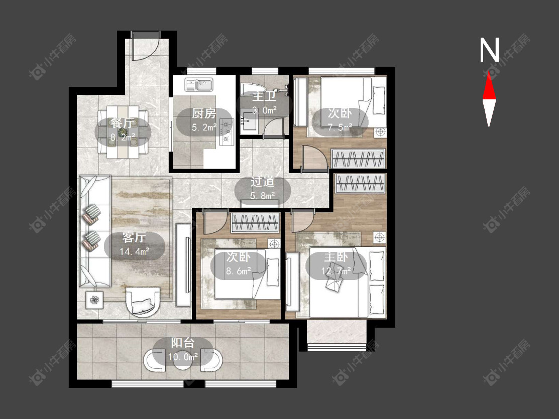 常州泰和之春在售二手房源户型图_小牛看房
