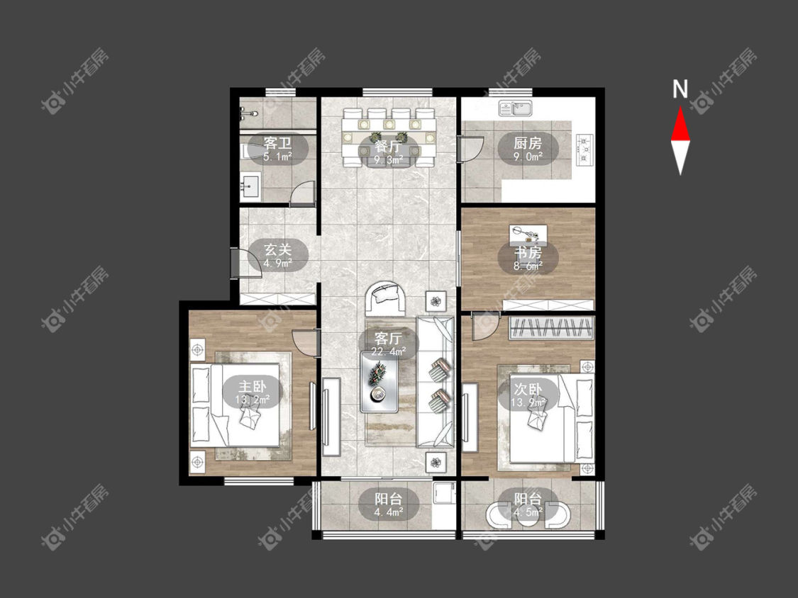 安阳花苑北区房源户型图 常州安阳花苑北区在租房源户型图_小牛看房
