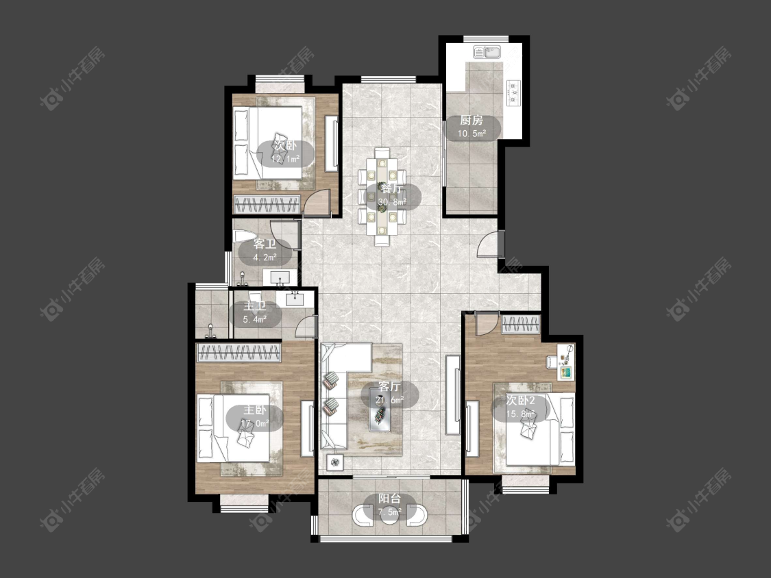 丹阳迈村新城在售二手房源户型图_小牛看房