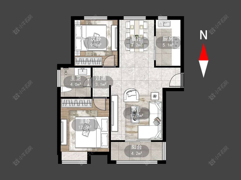 常州新城公馆风尚在售二手房源户型图_小牛看房