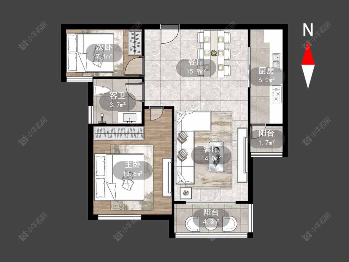 常州天安尚城一期在售二手房源户型图_小牛看房