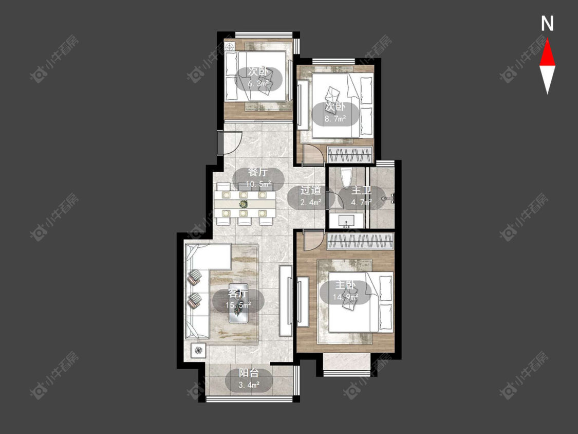 常州运河花园在售二手房源户型图_小牛看房