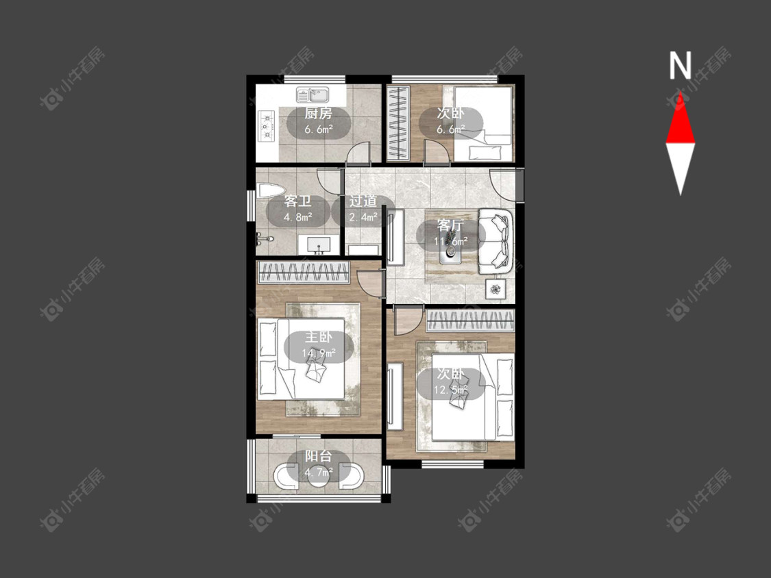 常州北环新村武进小区在售二手房源户型图_小牛看房