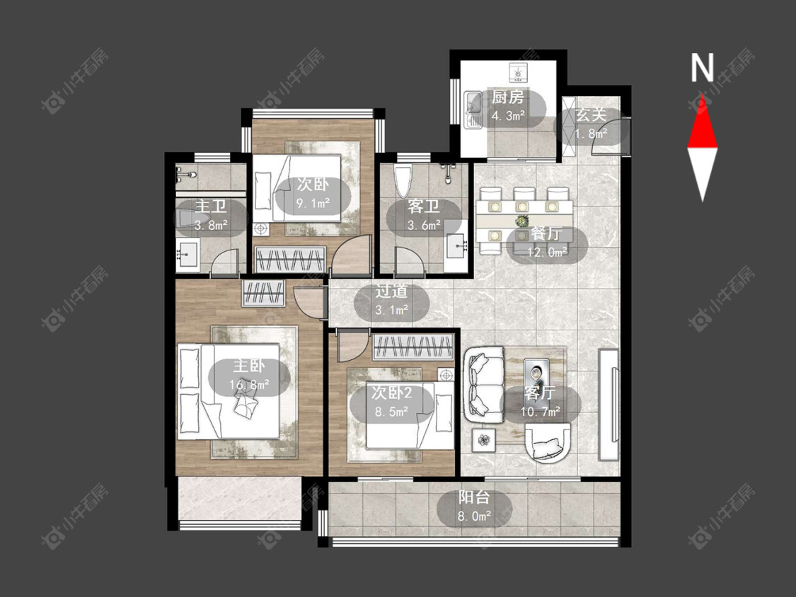 常州蓝光晶曜在售二手房源户型图_小牛看房