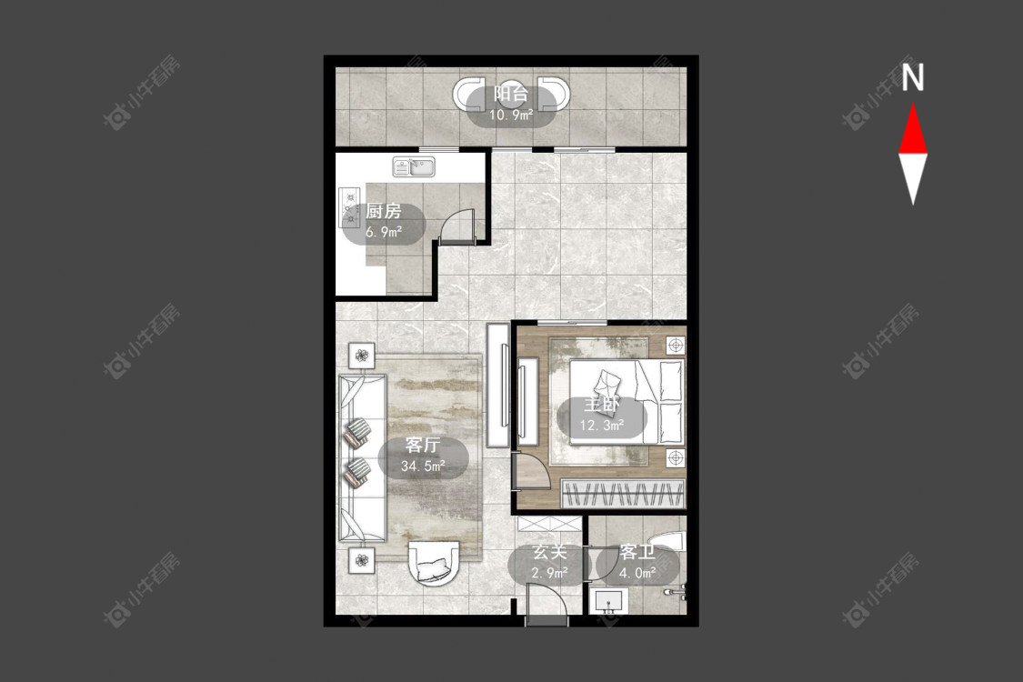 常州吾悦广场悦+公寓在售二手房源户型图_小牛看房