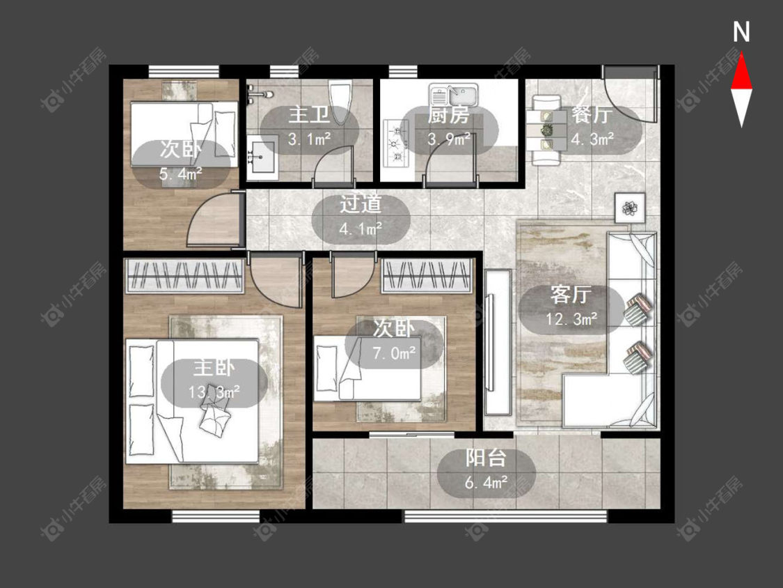 常州清云澜湾A区在售二手房源户型图_小牛看房