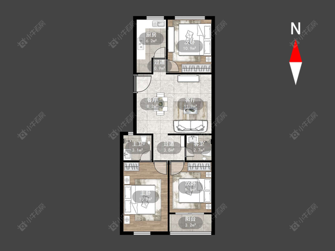 常州新濠澜境在售二手房源户型图_小牛看房