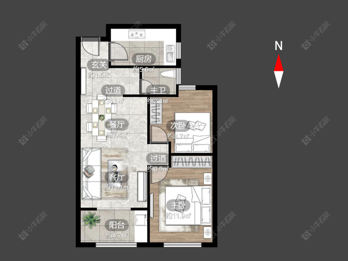 常州绿地世纪城三期在售二手房源户型图_小牛看房