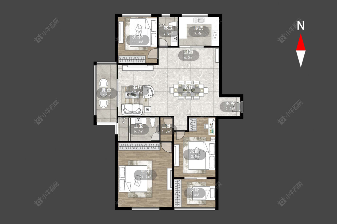 常州星河国际六区在售二手房源户型图_小牛看房