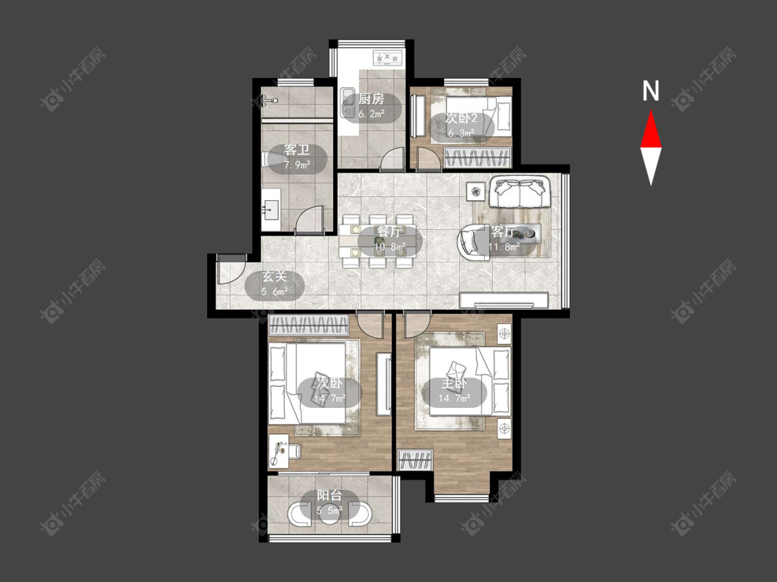 晋陵北苑房源户型图 常州晋陵北苑在售二手房源户型图_小牛看房