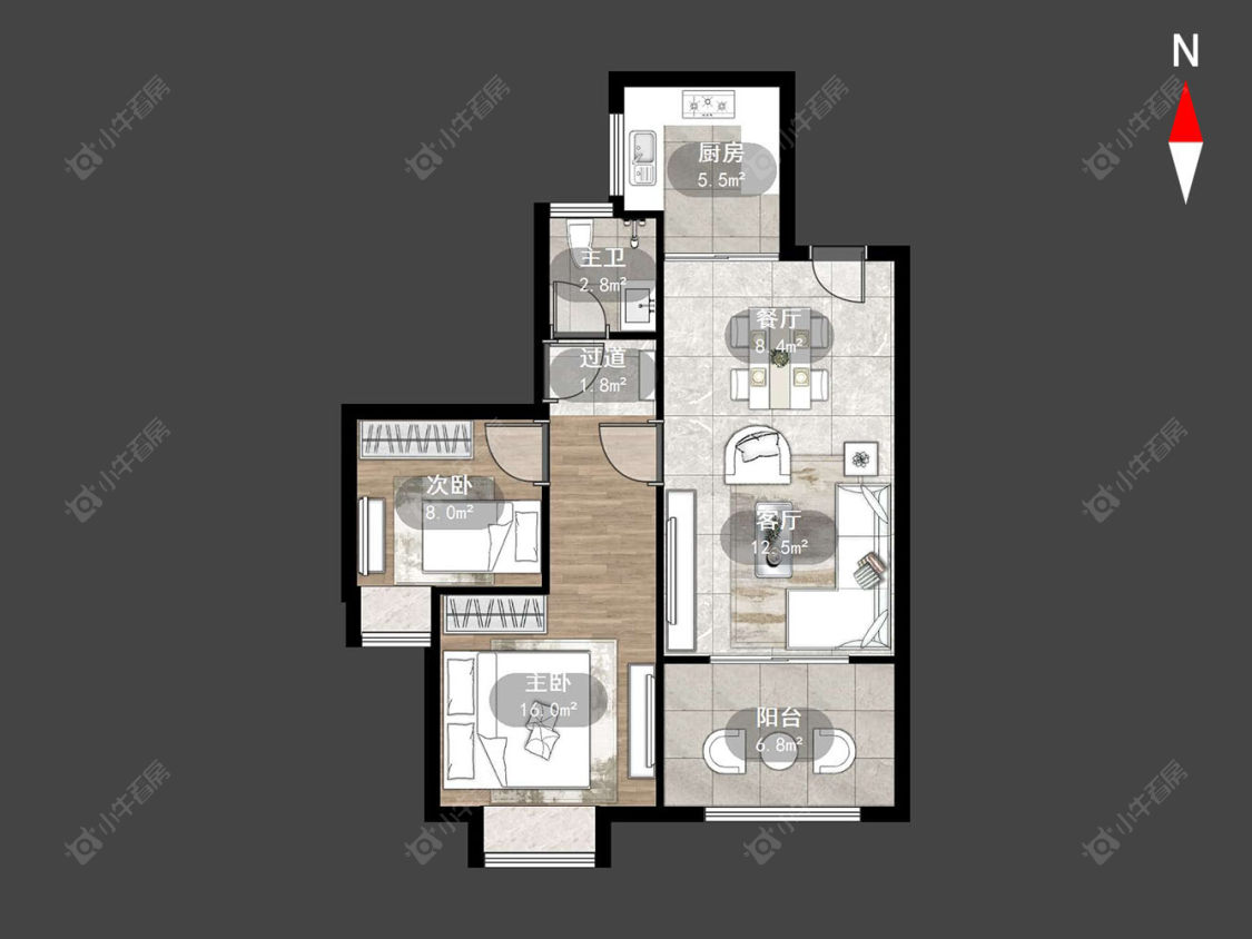 常州河枫御景花苑在售二手房源户型图_小牛看房
