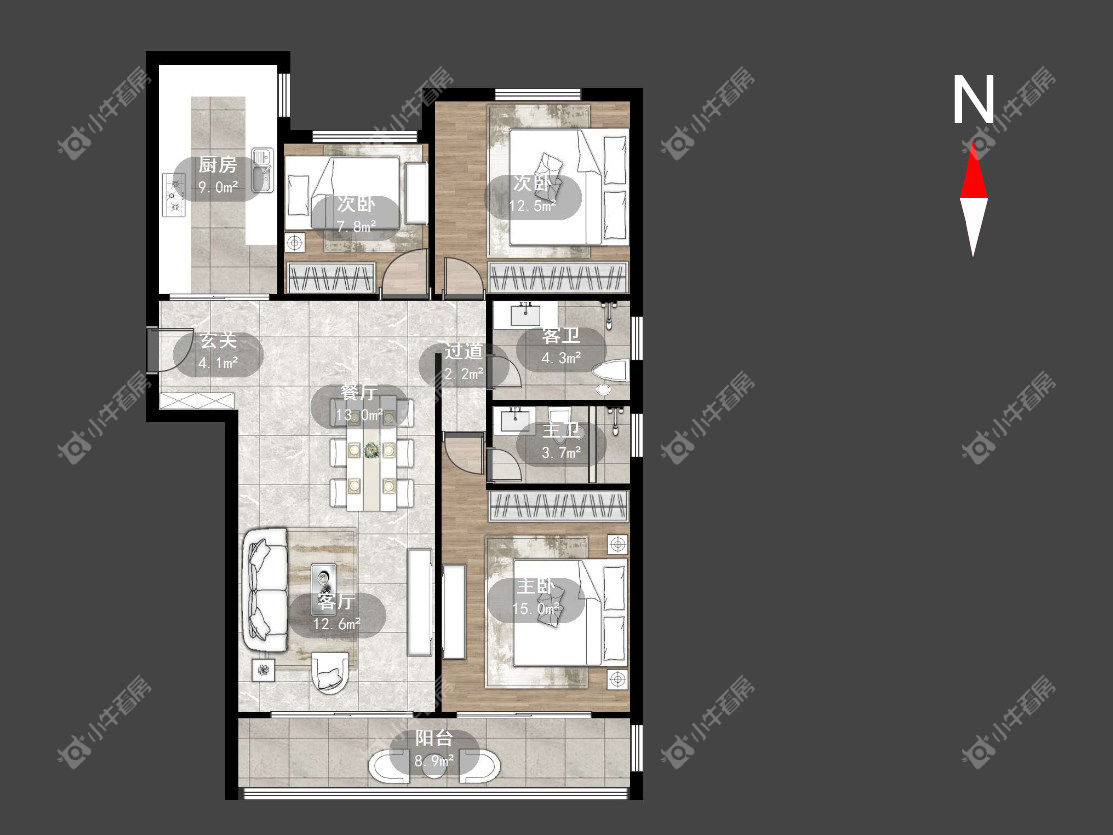 常州中海凤凰熙岸在租房源户型图_小牛看房