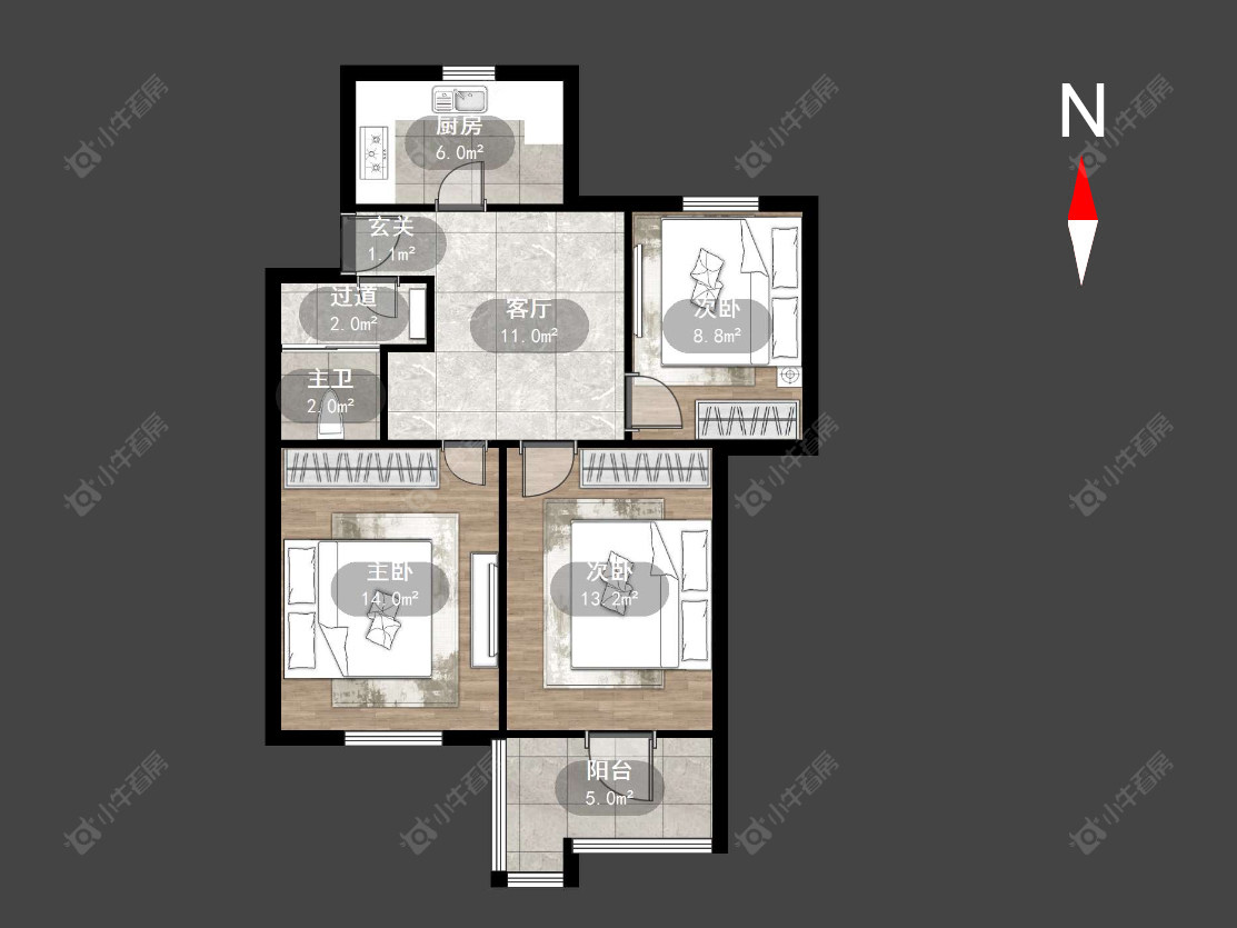 浦南新村房源户型图 常州浦南新村在售二手房源户型图_小牛看房