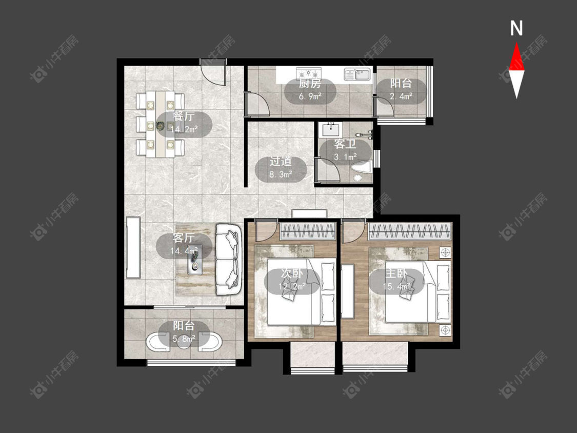 常州彩虹城在售二手房源户型图_小牛看房