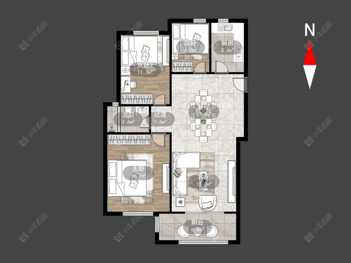 常州九洲花园二期在售二手房源户型图_小牛看房