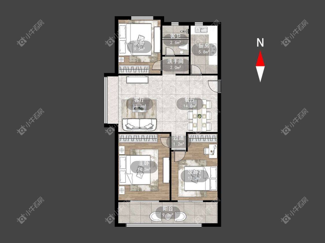 常州九洲花园三期在租房源户型图_小牛看房