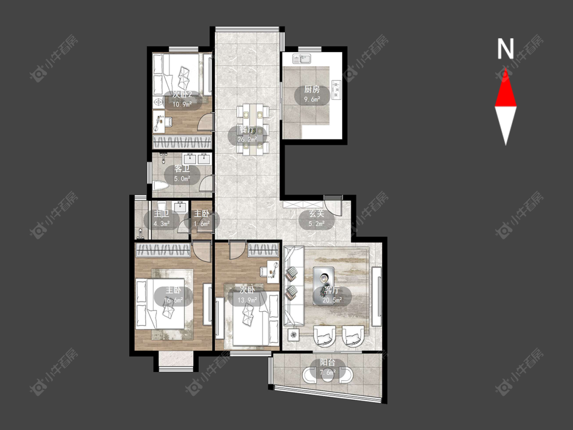 旺角花园房源户型图 常州旺角花园在售二手房源户型图_小牛看房