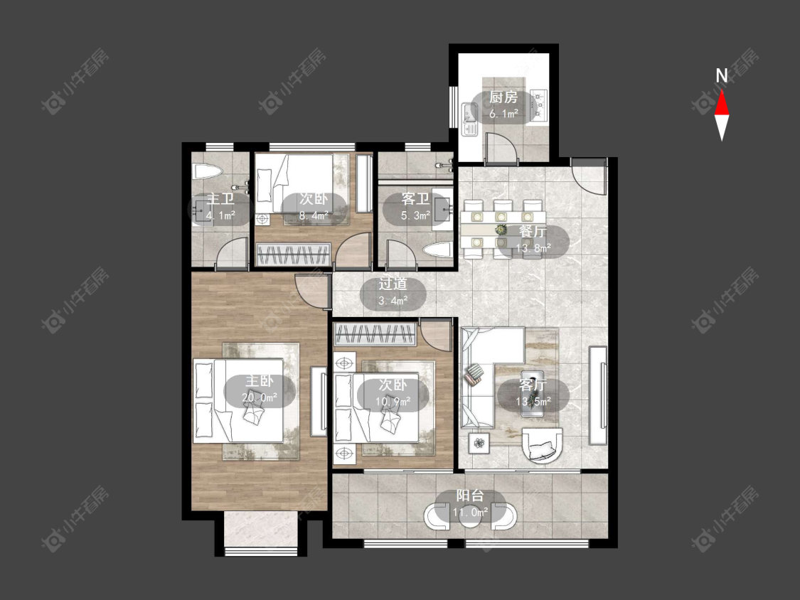 常州中梁金坛壹号院在售二手房源户型图_小牛看房