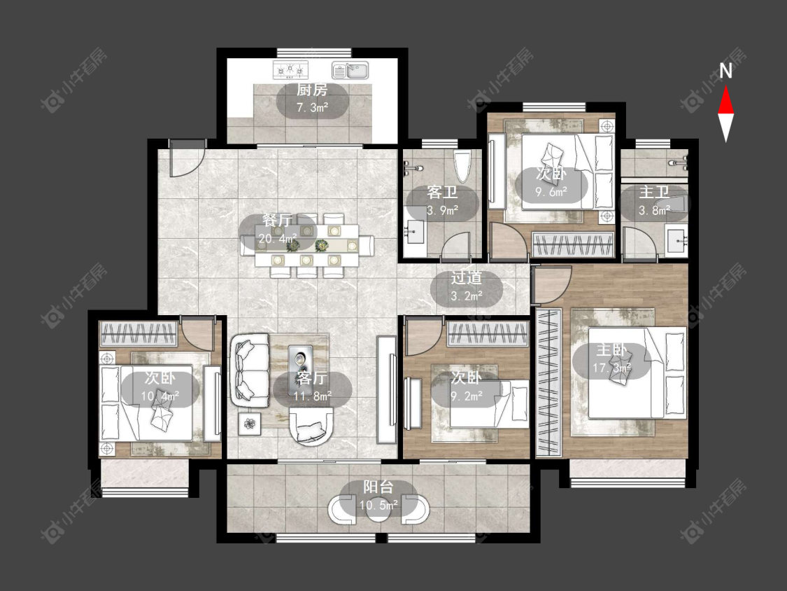 常州江东钱塘映像在售二手房源户型图_小牛看房