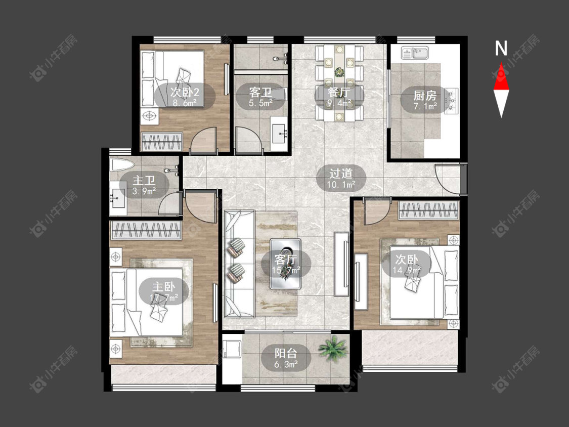 常州天逸城北区在售二手房源户型图_小牛看房